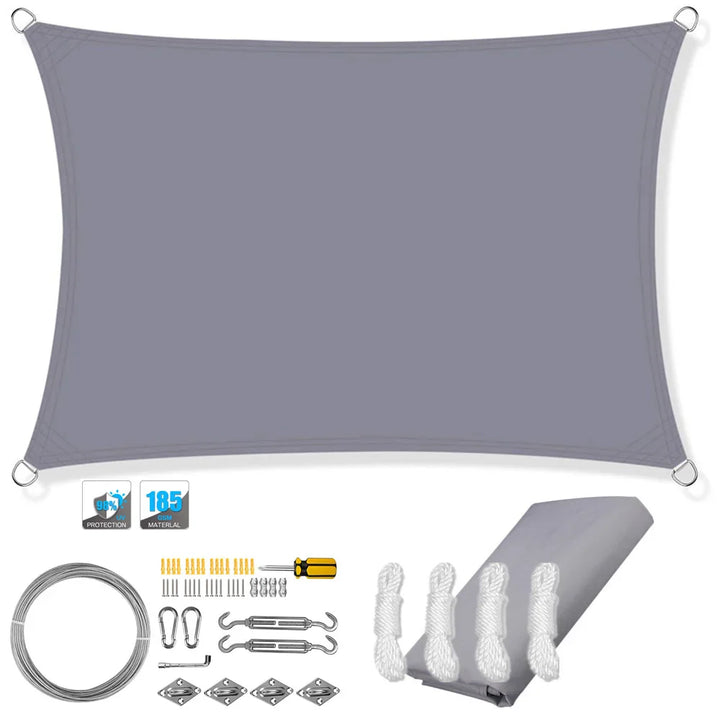 Lisslune | Waterproof Rectangular Sun Shade Sail with UV Protection & Mounting Kits – ShadeGuard