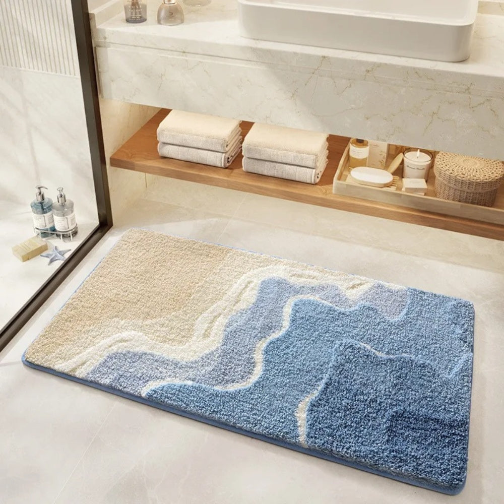Lisslune | Seaside Footprint Pattern Bath Mat