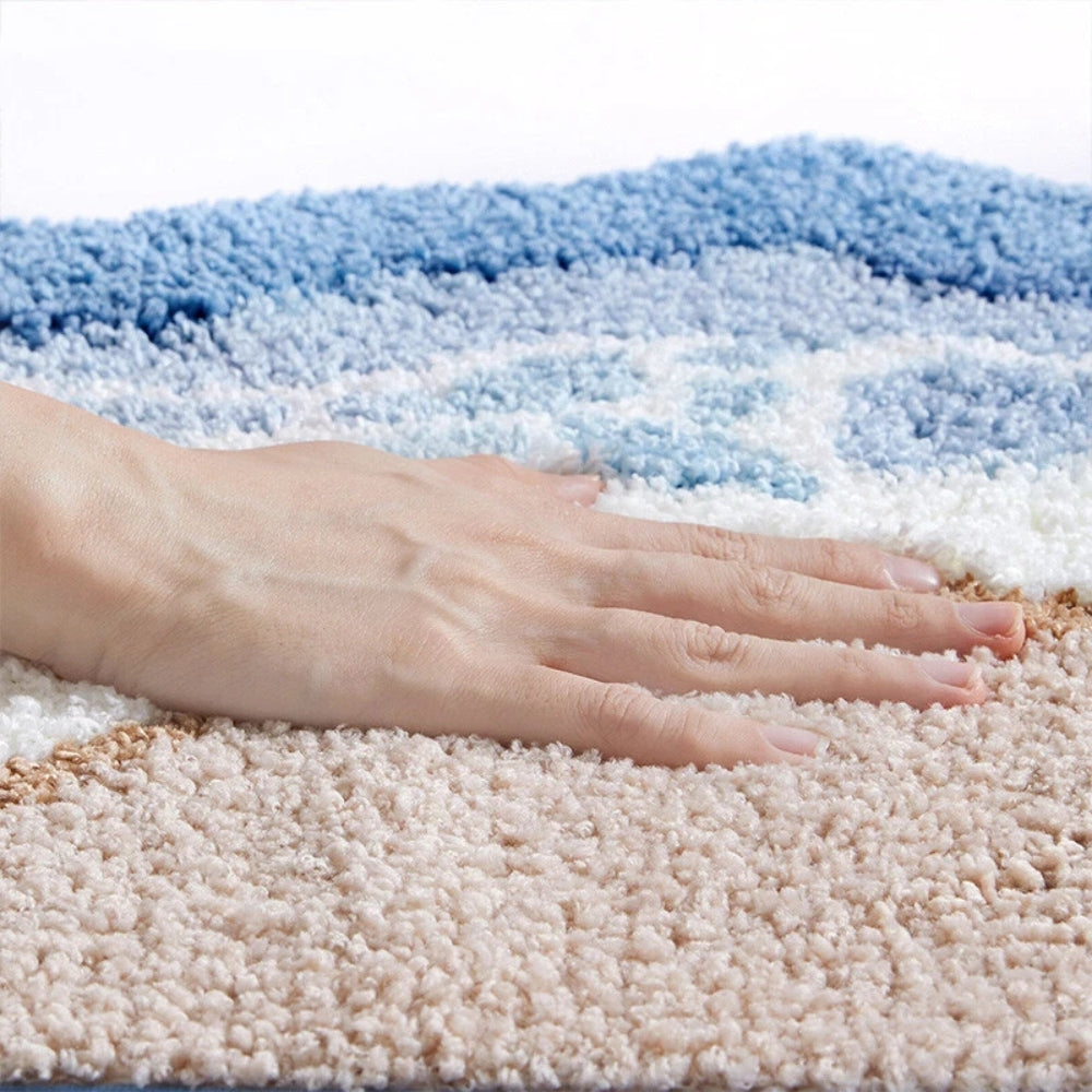 Lisslune | Seaside Footprint Pattern Bath Mat