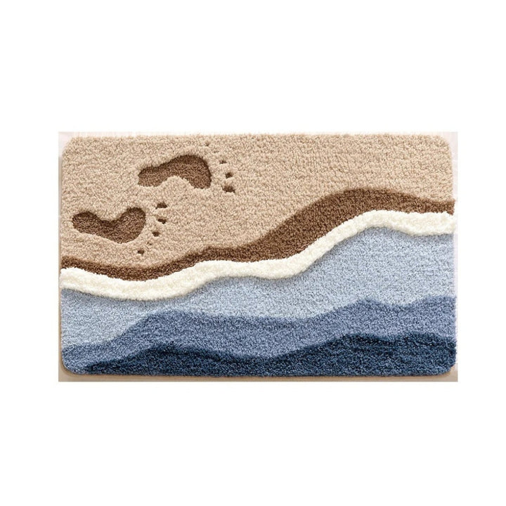 Lisslune | Seaside Footprint Pattern Bath Mat