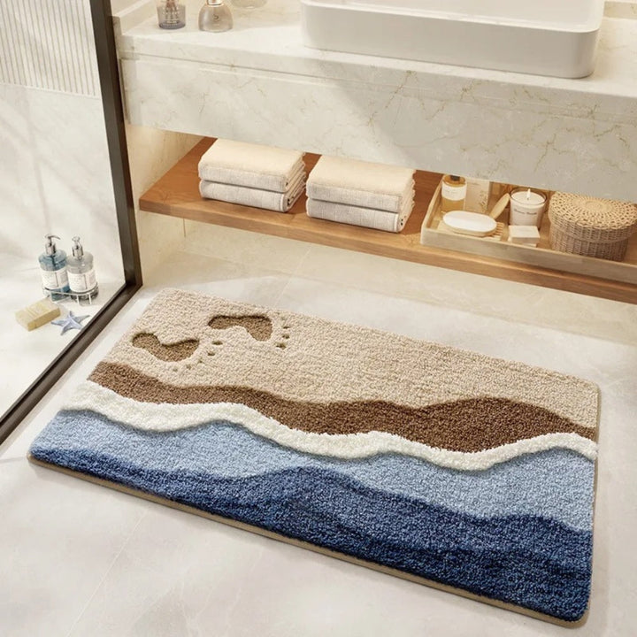 Lisslune | Seaside Footprint Pattern Bath Mat