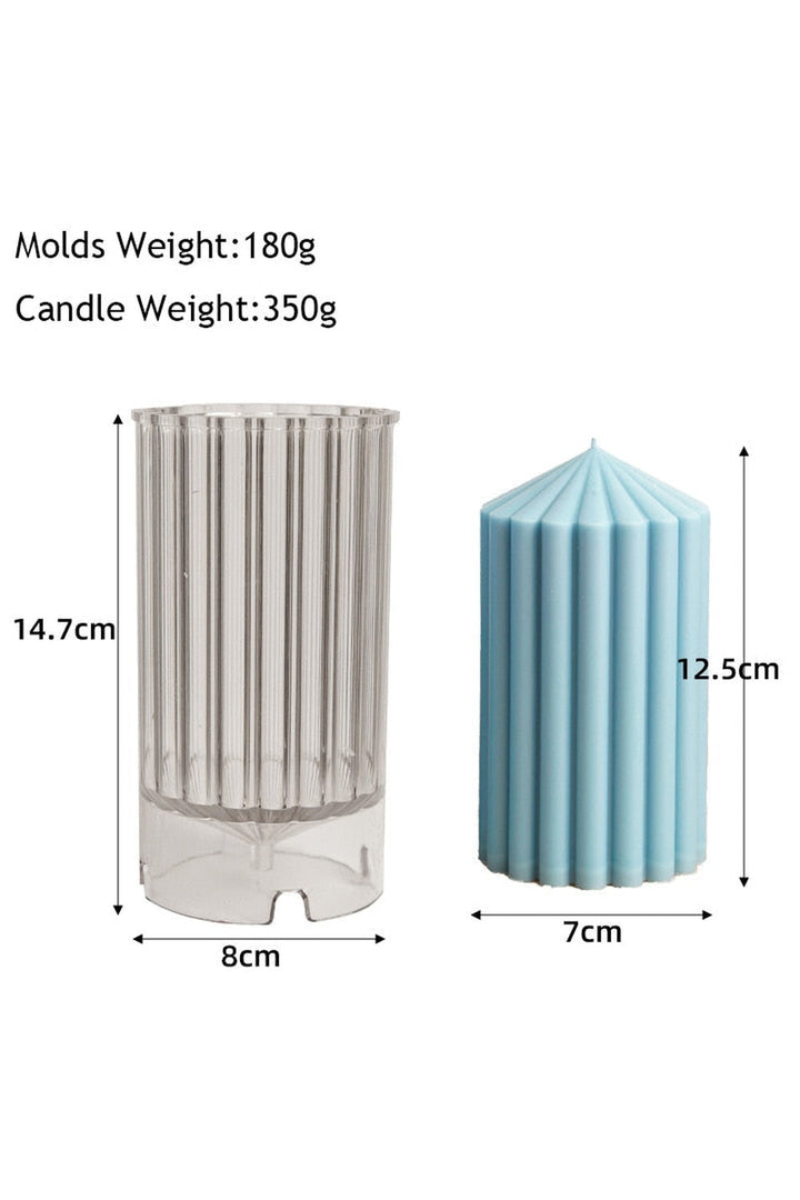 Lisslune | striped pillar candle shape