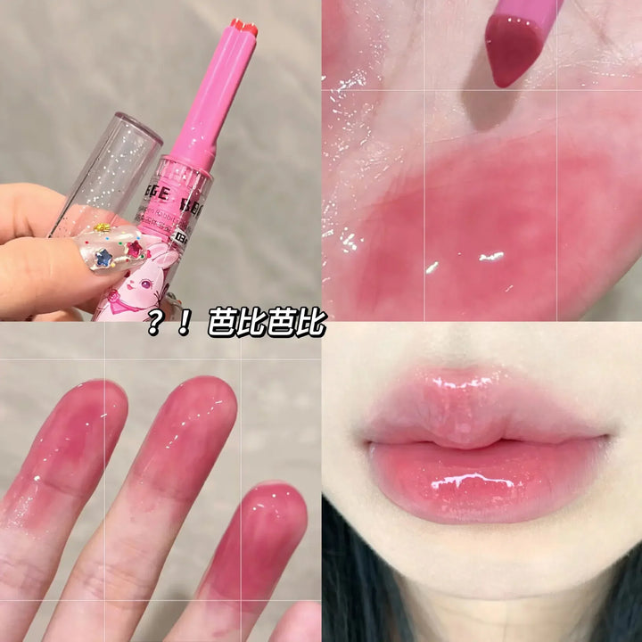 Rynx | Mirror Lacquer Solid Lip Lacquer Tint Flower Water Light Heart Shape Lipstick Sweet Rabbit Jelly Lipstick Korean Lip Tint Makeup
