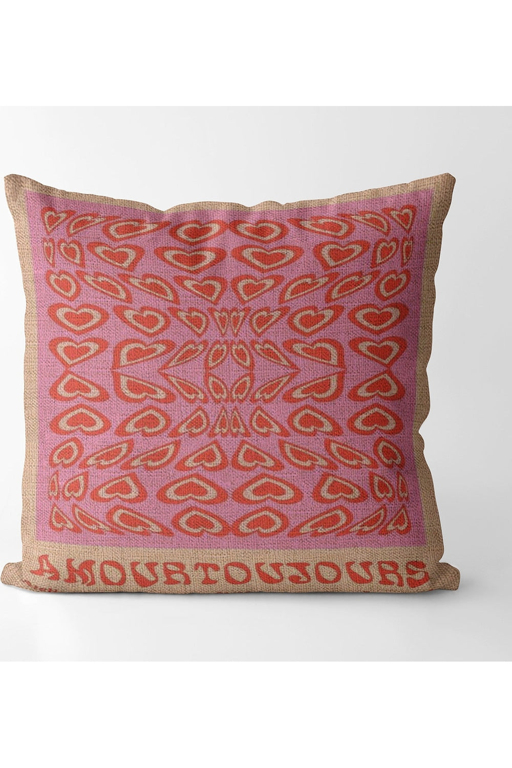 Lisslune | Pink square decorative pillowcase