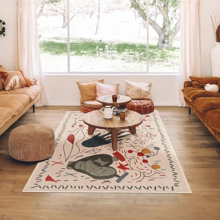 Rynx | Abstract Art Irregular Large Area Rug Living Room Cozy Modern Home Decor Aesthetics Soft Bedroom Rug Coffee Table Rugs