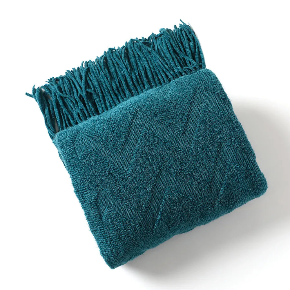 Rynx | Textile City geometric jacquard blanket herringbone knit throw office air conditioning nap blanket pashmina scarf home decor