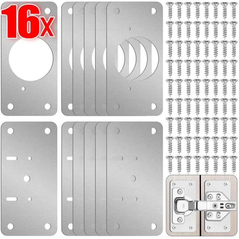 Lisslune | Premium Stainless Steel Silver Hinge Repair Solution for Furniture and Cabinet Revitalization