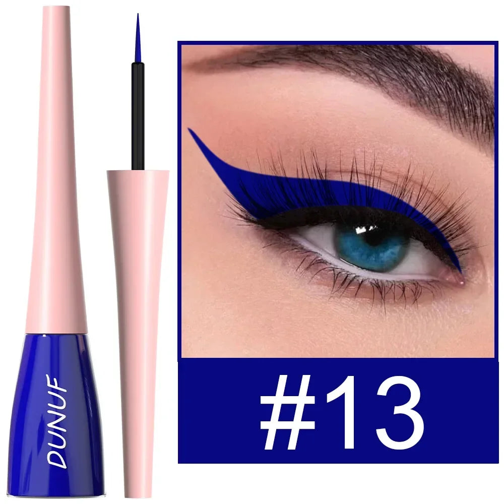 Rynx | Purple Eyeliner Long-lasting Liquid Black Eyeliner Pencil Waterproof Fast-drying Blue White Eyeliner Pencil Korean Cosmetics Tool 18 Colors