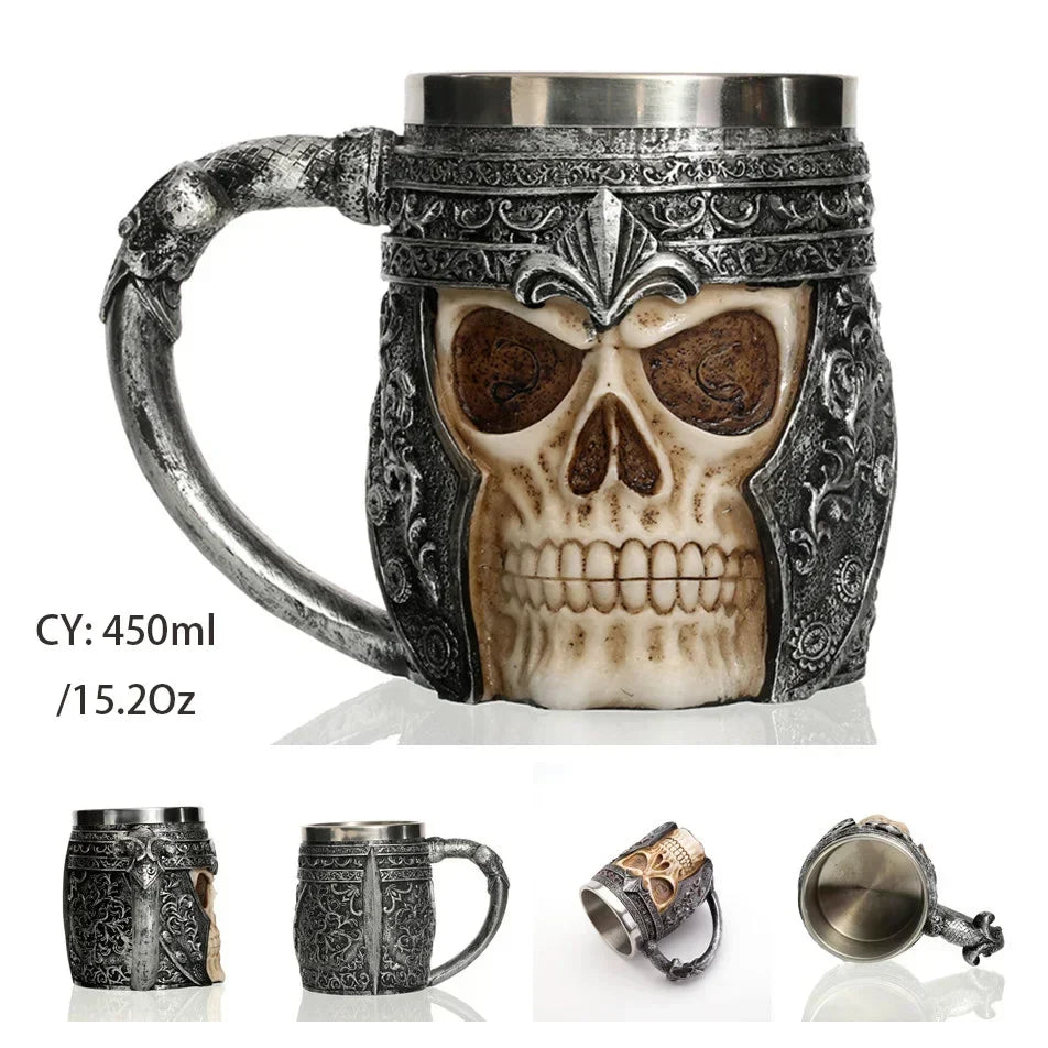 Lisslune | Medieval Dragon Resin Stainless Steel Mug as Coffee Mug or Tea Mug
