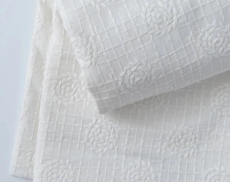Lisslune | Elegant 100% Cotton White Lace Material