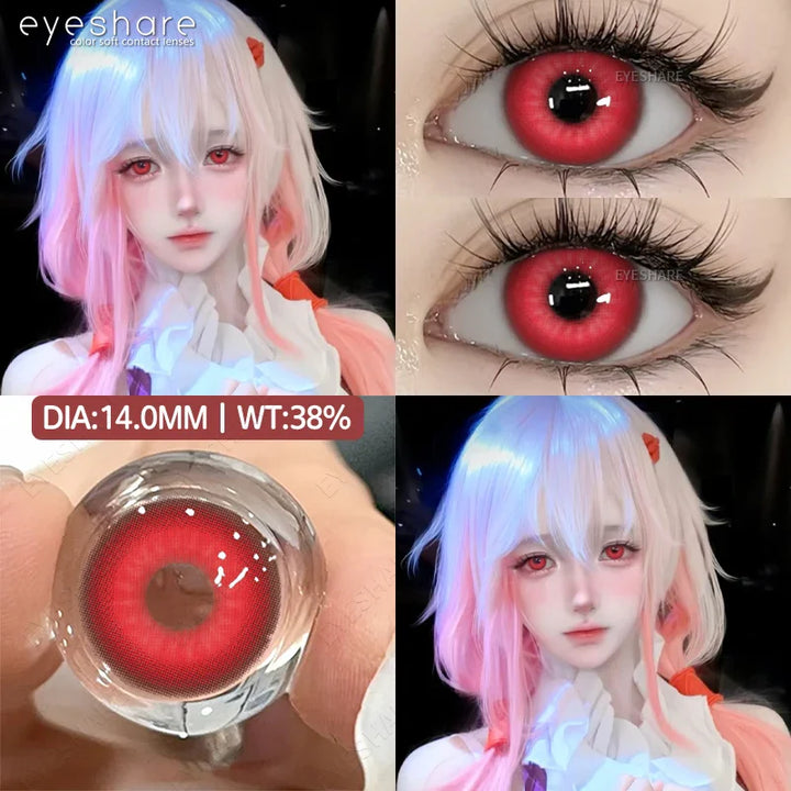 Rynx | 2-piece Halloween Colorful Contact Lenses Cosplay Eye Lenses Anime Colored Lenses Red Contact Seasonal Lenses Fashion Makeup Lenses