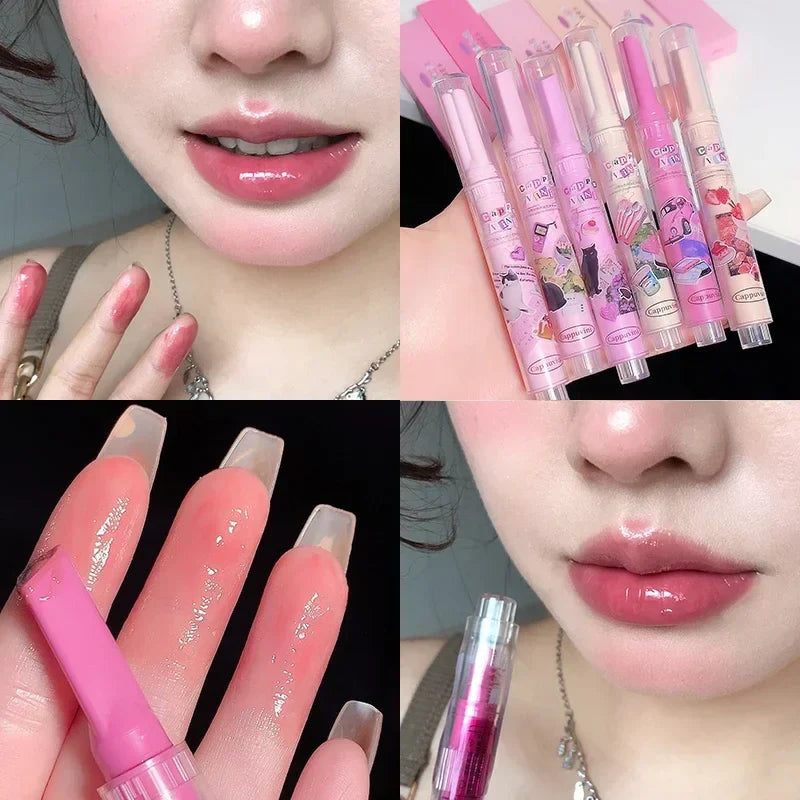 Rynx | Water Light Lip Glass Tint Clear Mirror Lipstick Waterproof Moisturizing Lipstick CAPPUVNI Shine Glitter Lipstick Women Makeup