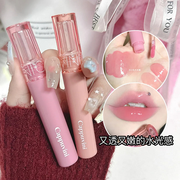 Rynx | New 6 Colors Mirror Coloring Lip Gloss Moisturizing Liquid Lipstick Waterproof Long-lasting Red Lip Color Korean Makeup Cosmetics