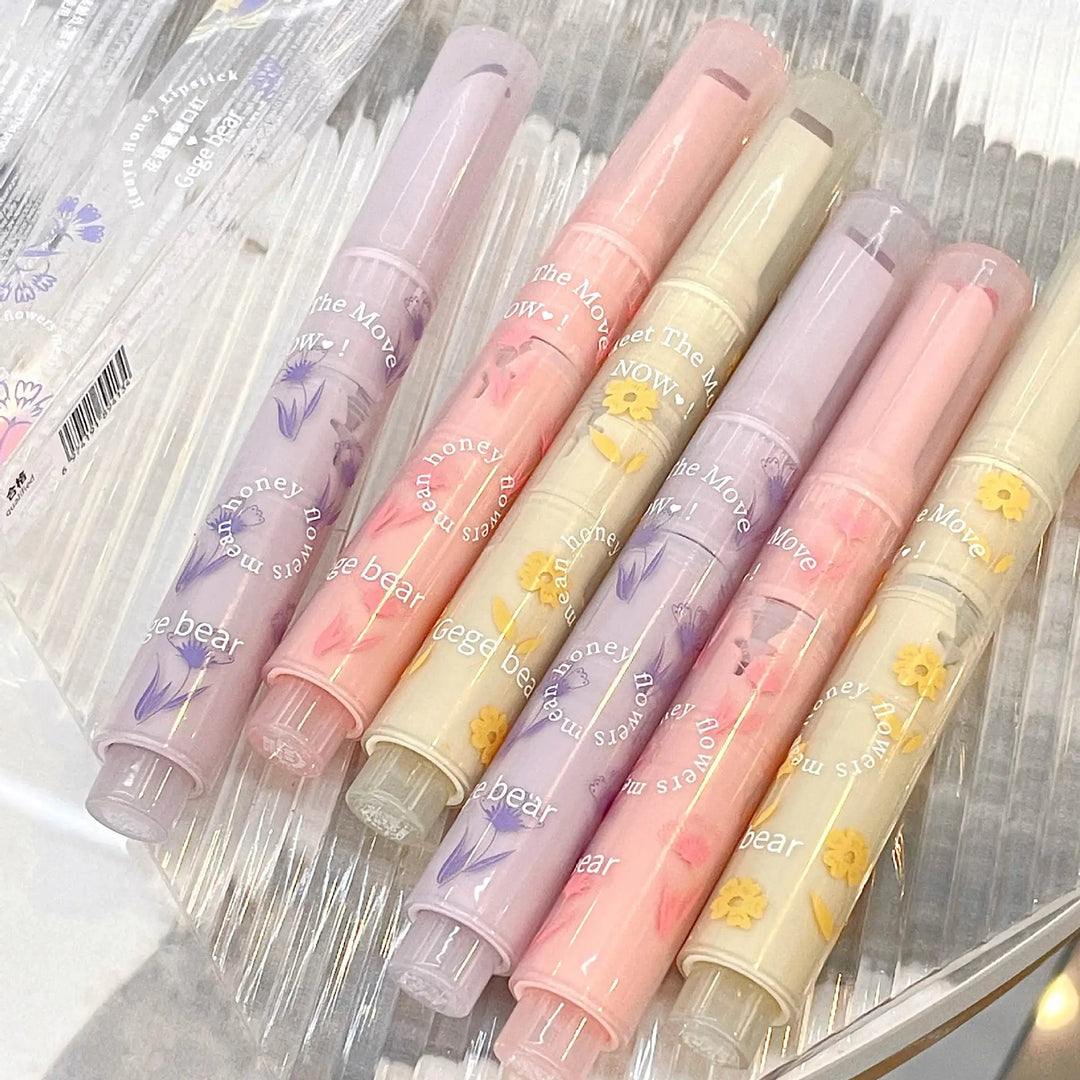 Rynx | Water-light Lip Glaze Mirror Glitter Lip Color Long-lasting Moisturizing Love Heart Shape Solid Lipstick Pencil Lip Makeup Cosmetics