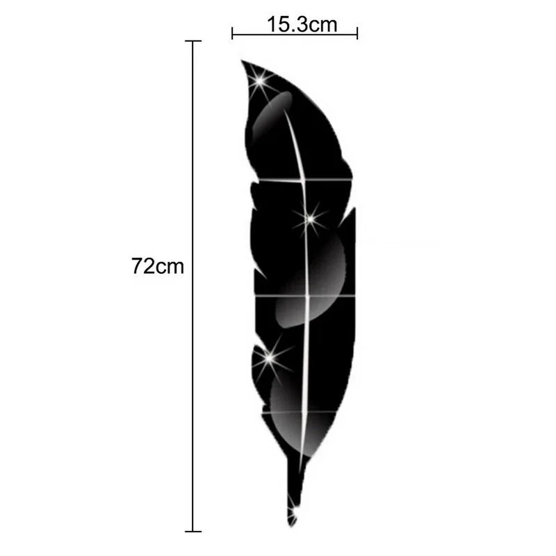 Lisslune | 3D Feather Art Mirror Wall Sticker