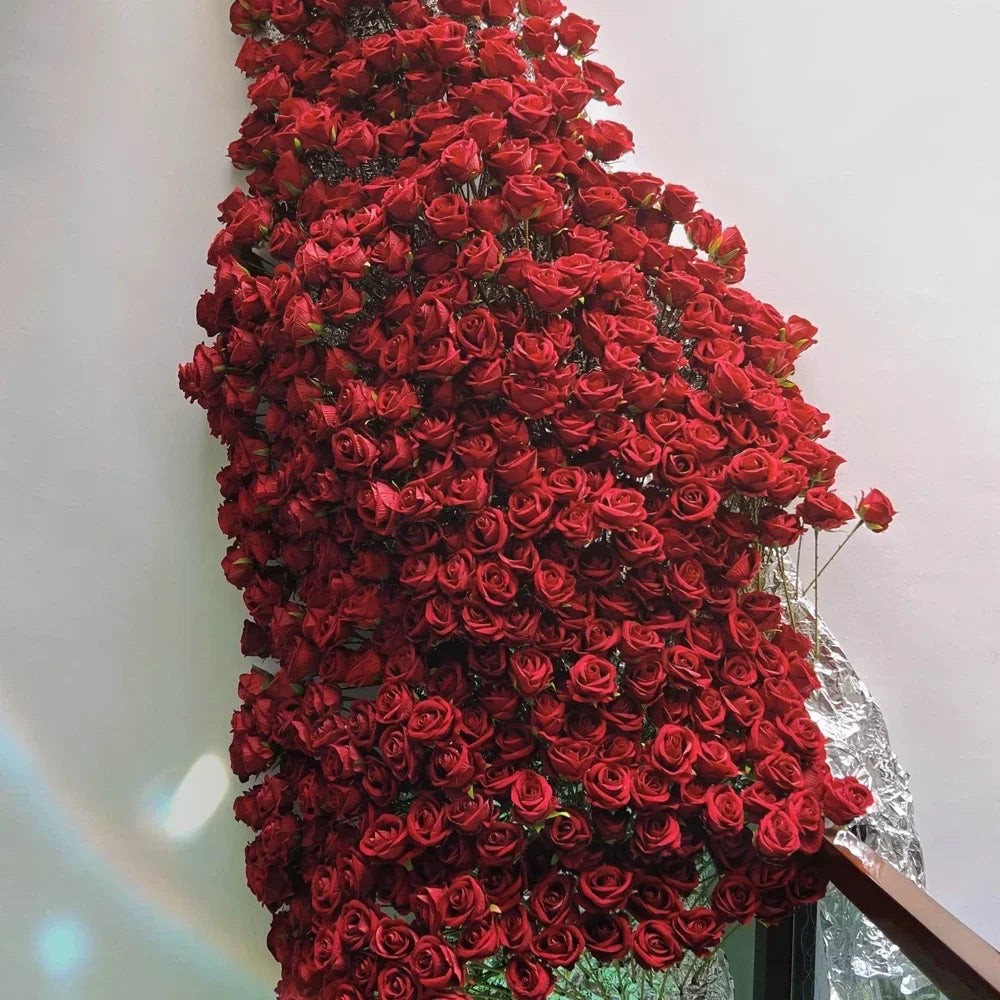 Lisslune | 20 pieces Realistic Velvet Silk Rose Bouquet