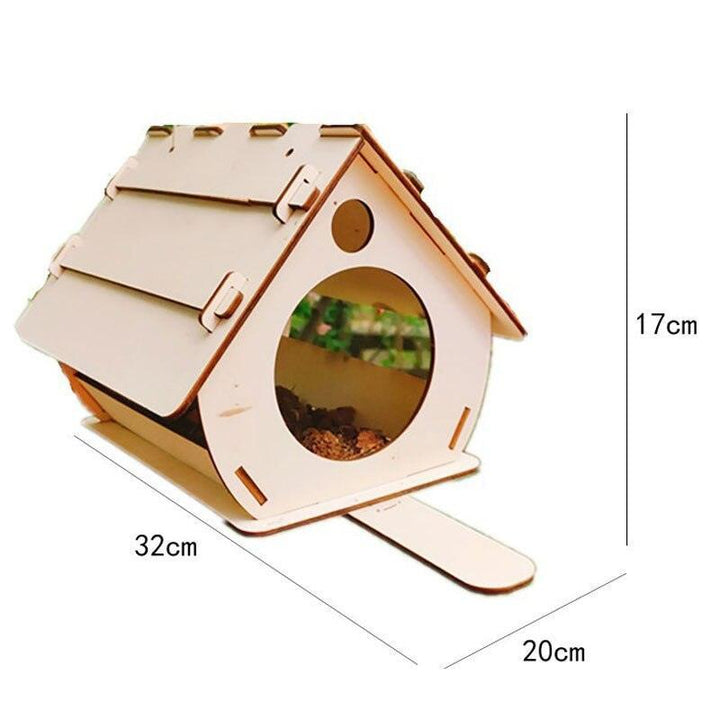 Lisslune | Wooden Hummingbird Feeder House Kit: Build Your Own Outdoor Bird Oasis