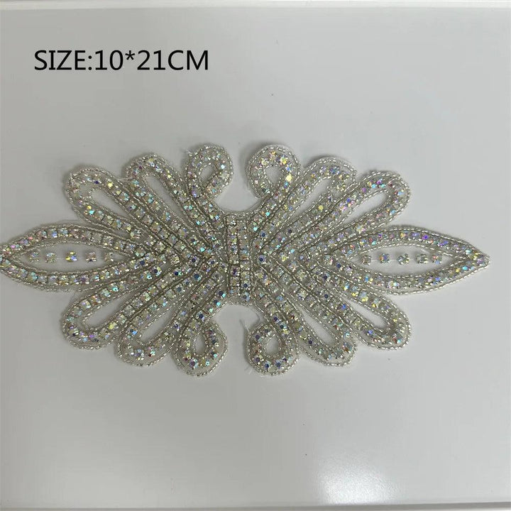 Lisslune | Shining Silver Rhinestone Flower Appliqué: Elegant Fashion Upgrade Accessory