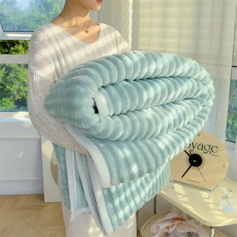 Rynx Velvet Coral Velour Small Blanket Single Room Climate Blanket Rabbit Velour Blanket Office Nap Blanket