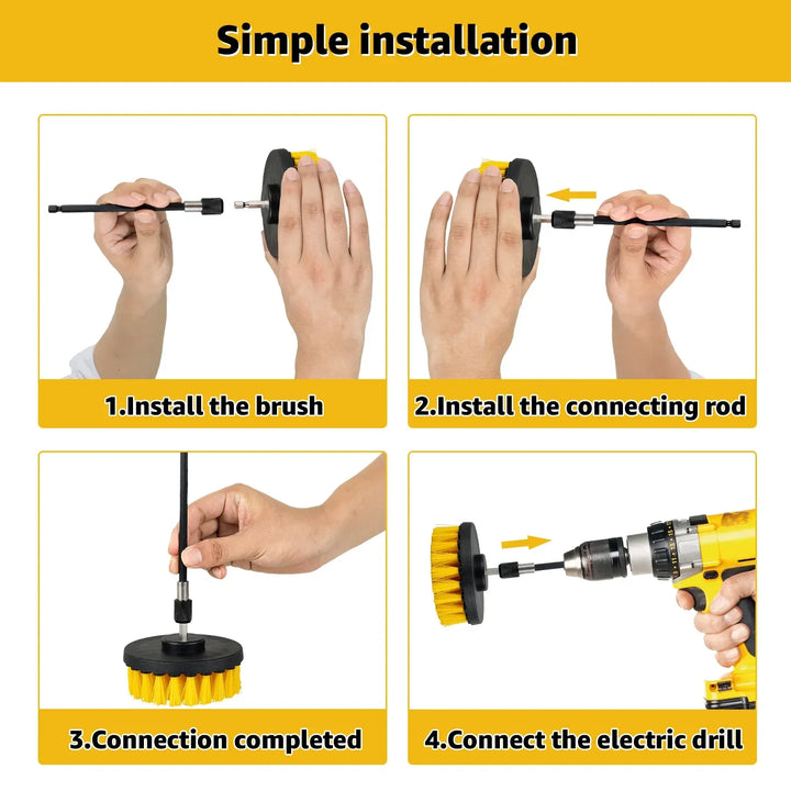Lisslune | 5PCS Electric Drill Attachment Ultimate Cleaning Brush Kit