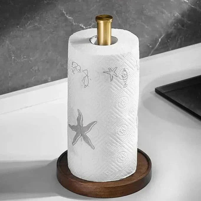 Lisslune | Walnut Wood Paper Towel Holder Stand