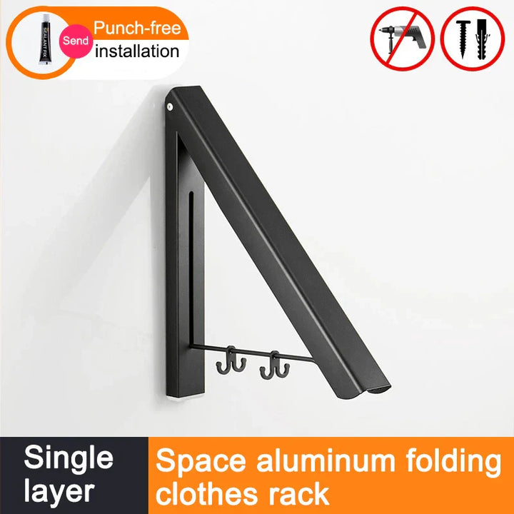 Lisslune | Space Saver Foldable Wall Clothes Aluminum Rack