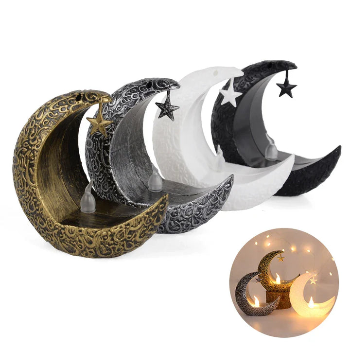 Rynx Eid Mubarak LED Candle Light Moon Star Ornaments 2024 Ramadan Kareem Home Decoration Eid Al Adha Gift Festival Party Supplies