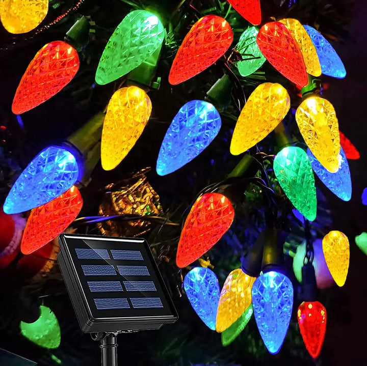 Lisslune | GlowLume Solar Powered C6 String Lights – Create A Magical Outdoor Decoration