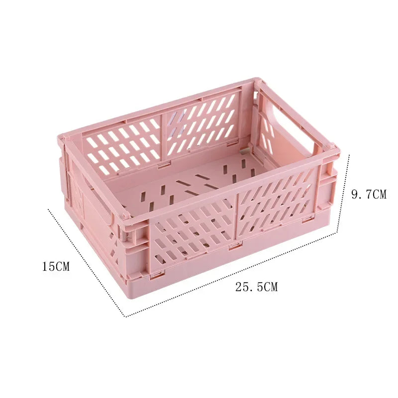 Rynx | Plastic foldable storage box folding box basket stackable cute makeup jewelry toy boxes for storage box organizer portable
