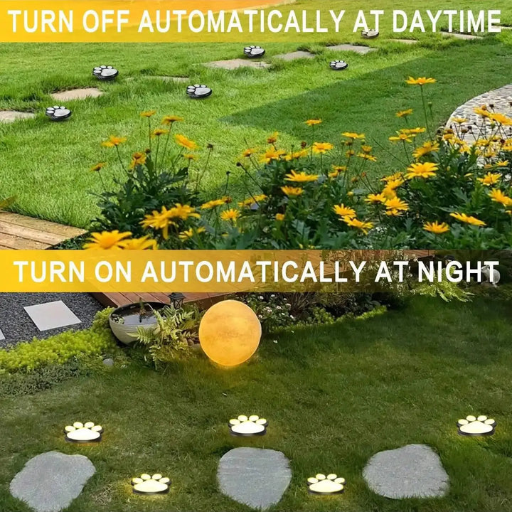 Lisslune | Solar lamp in paw print design – LED garden lighting in multicolor for outdoor use