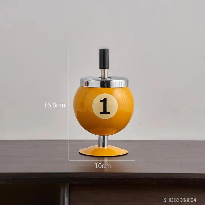 Lisslune | Chic, billiard-inspired metal ashtray - Stylish smoking accessory and decorative accent for home and office