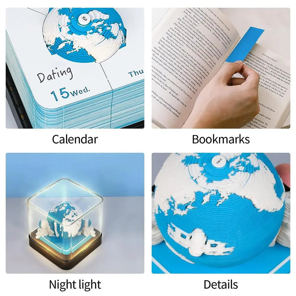 Lisslune | 3D Earth Wanderer Calendar Memo Pad