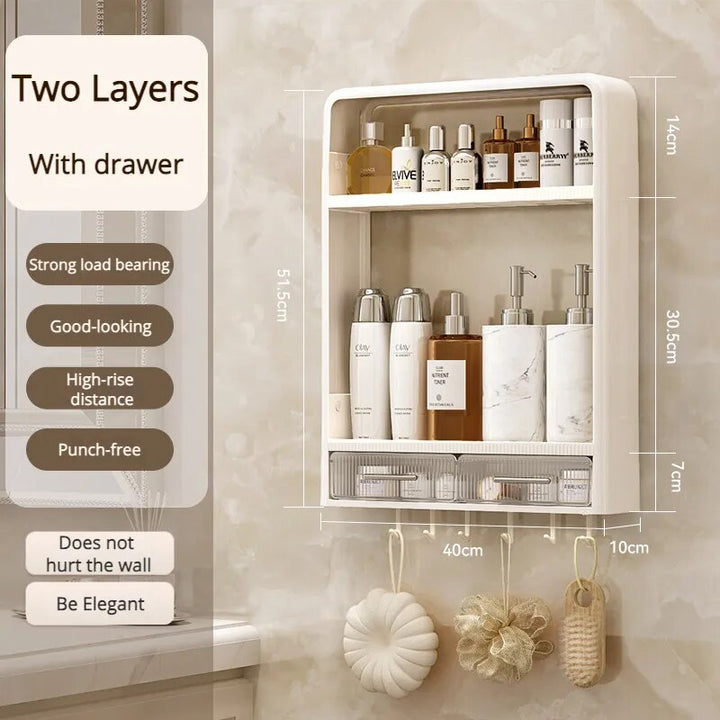Lisslune | Home Essential Punch-Free Bathroom Organizer Shelf