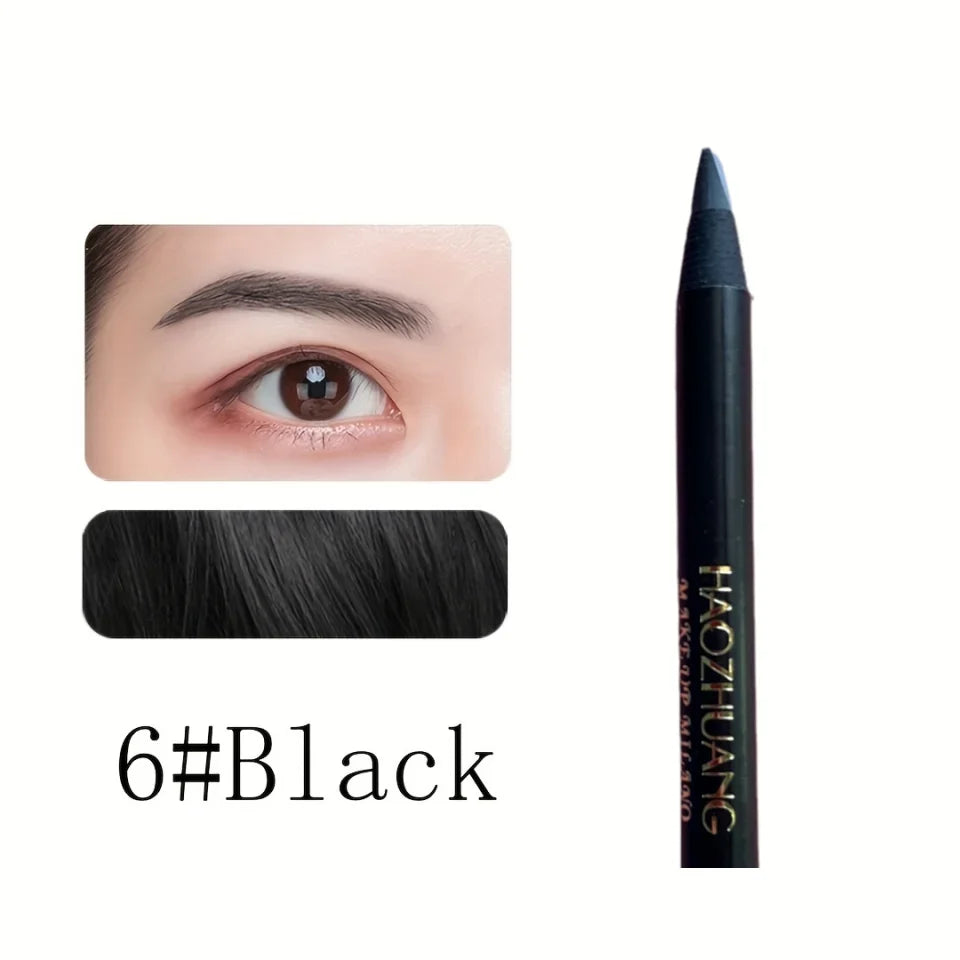 Rynx | High-Quality Pull Eyebrow Pencil Black Leather Makeup Wild Line Eyebrow Pencil Waterproof Hard Cap Flat Head Pencil White Pencil