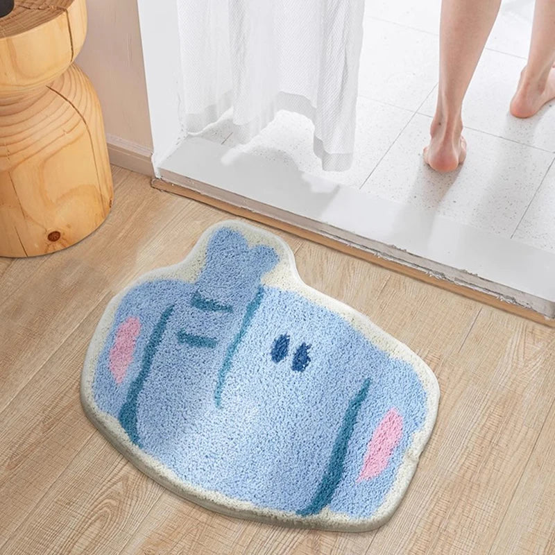 Rynx | Tuffing Cartoon Animal Bathroom Mat Elephant Crocodile Carpet Bath Mat Rug Floor Pad Doormat Kawaii Living Room Kids Room Decor