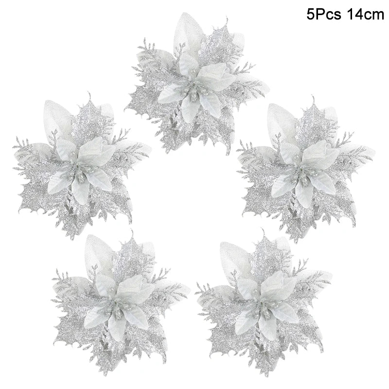 Rynx 5 Piece Christmas Red Berries Artificial Flower Pine Cone Branch Christmas Tree Decorations Ornament Gift Packaging Home DIY Wreath