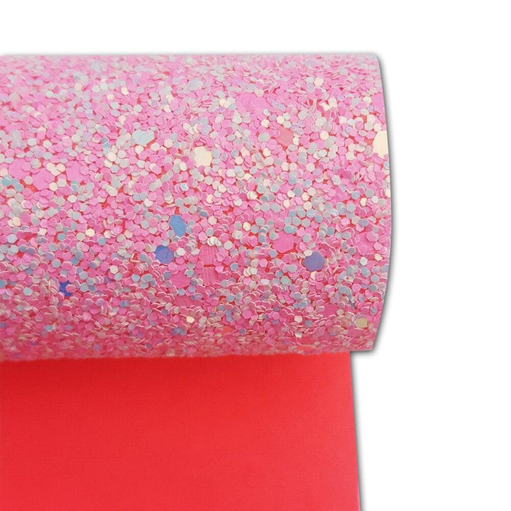Lisslune | Glamorous Pink Shiny Glitter Fabric Roll for Impressive Handbags and Accessories