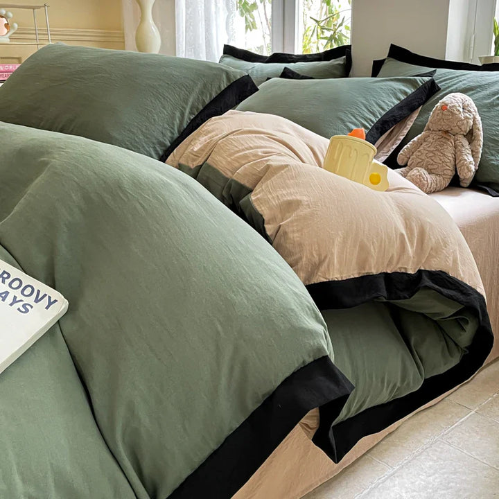 Rynx Ins Style Bedding Set Heavyweight Heavy Water Washable Wool Style Double Color Bedding Sheet Cover Pillowcase Set For Summer Winter
