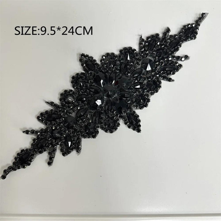 Lisslune | Shining Silver Rhinestone Flower Appliqué: Elegant Fashion Upgrade Accessory