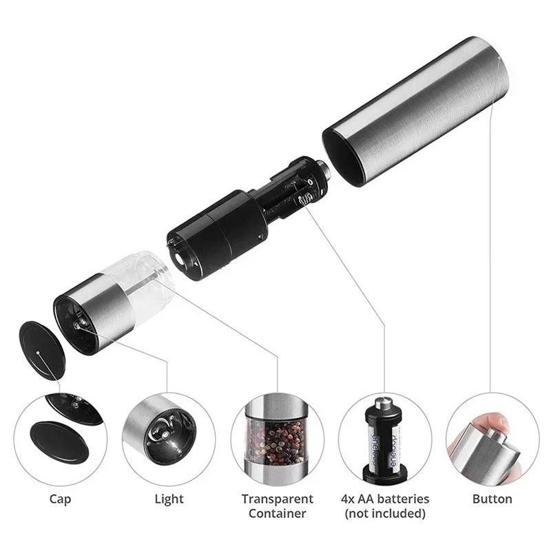 Lisslune | Cordless electric herb grinder with LED light and adjustable coarseness