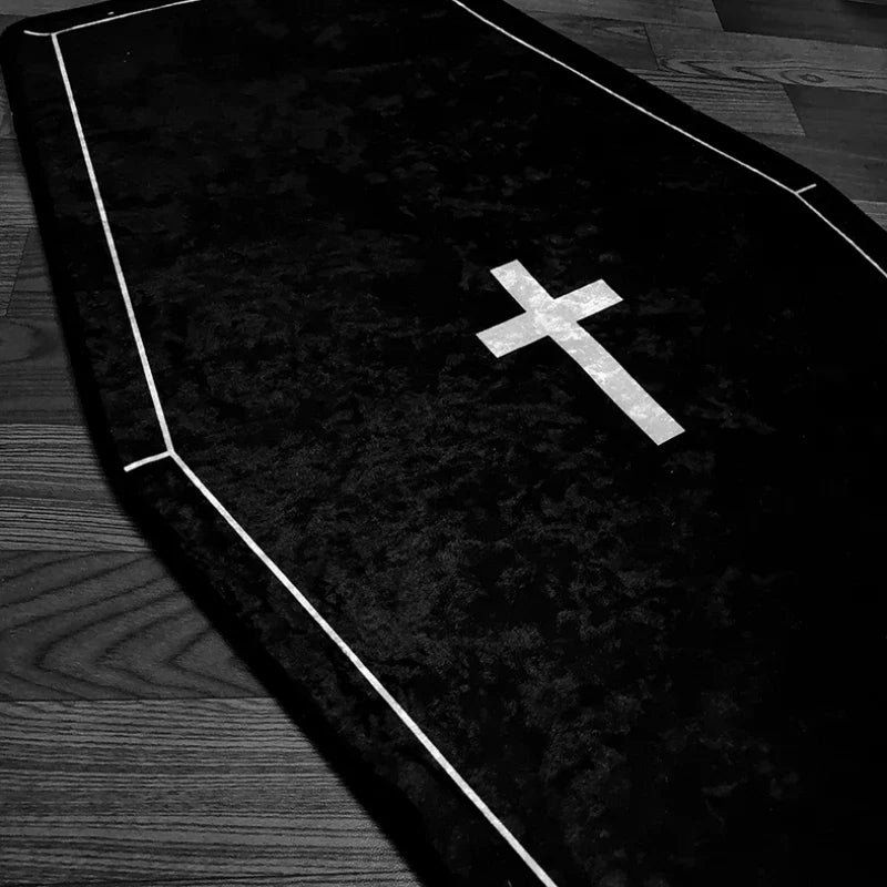 Rynx | Cross Black White Minimalist Rug Comfortable Refreshing Bedroom Decoration Rugs Dirty Easy to Clean Hallway Rug Wallpaper IG