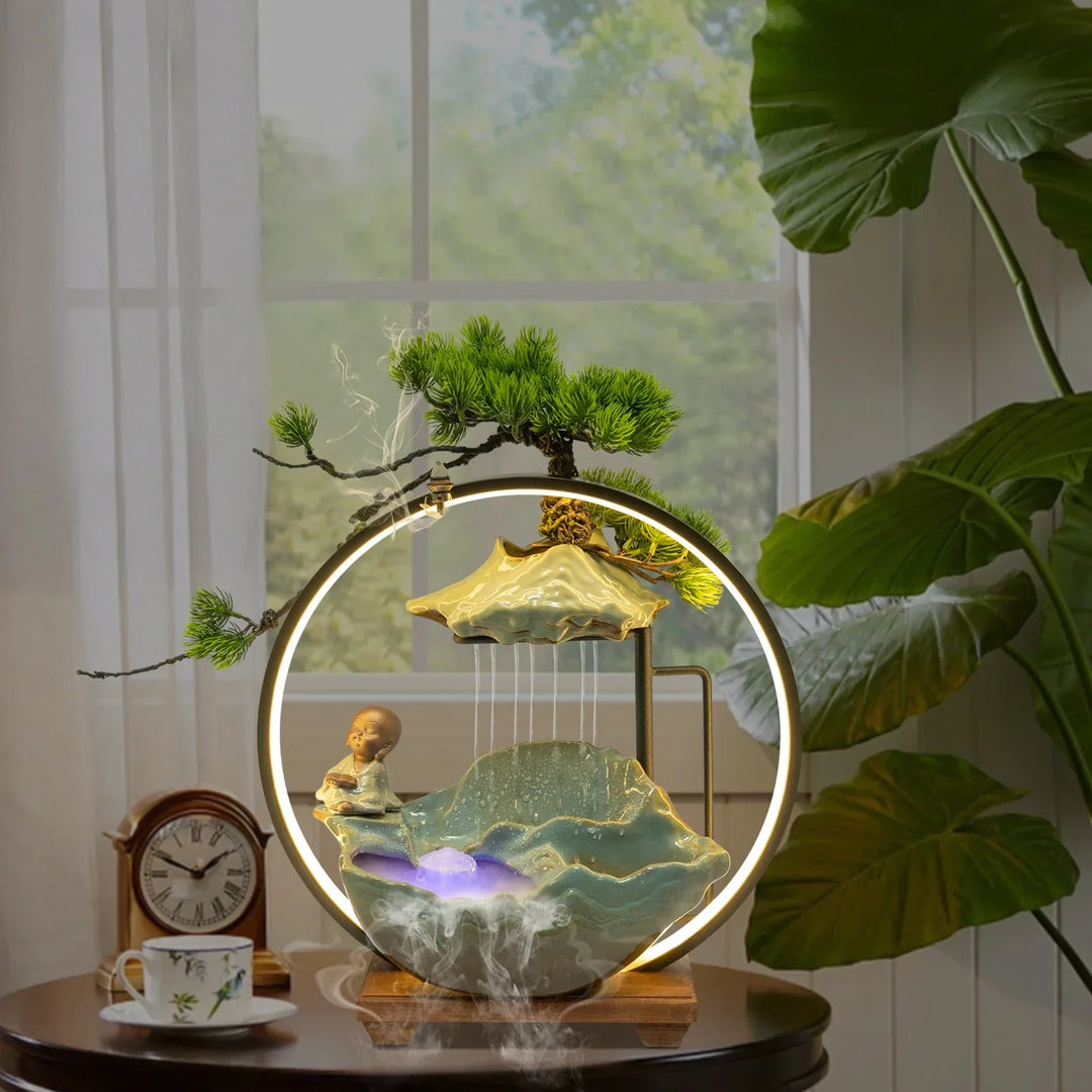 Lisslune | Waterfall Fortune LED Incense Burner Zen Decor