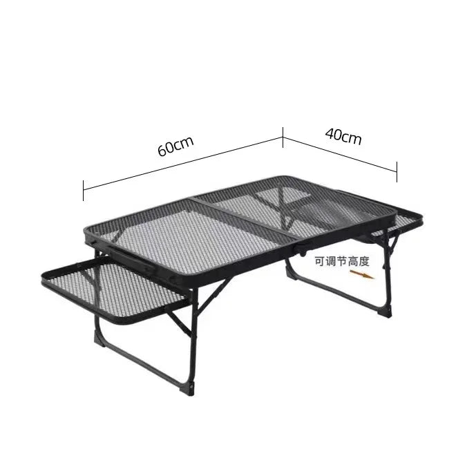 Rynx | New Outdoor Foldable Net Table Iron Net Table Lifting Table Outdoor Picnic Foldable Table Portable Double Ear Camping Table