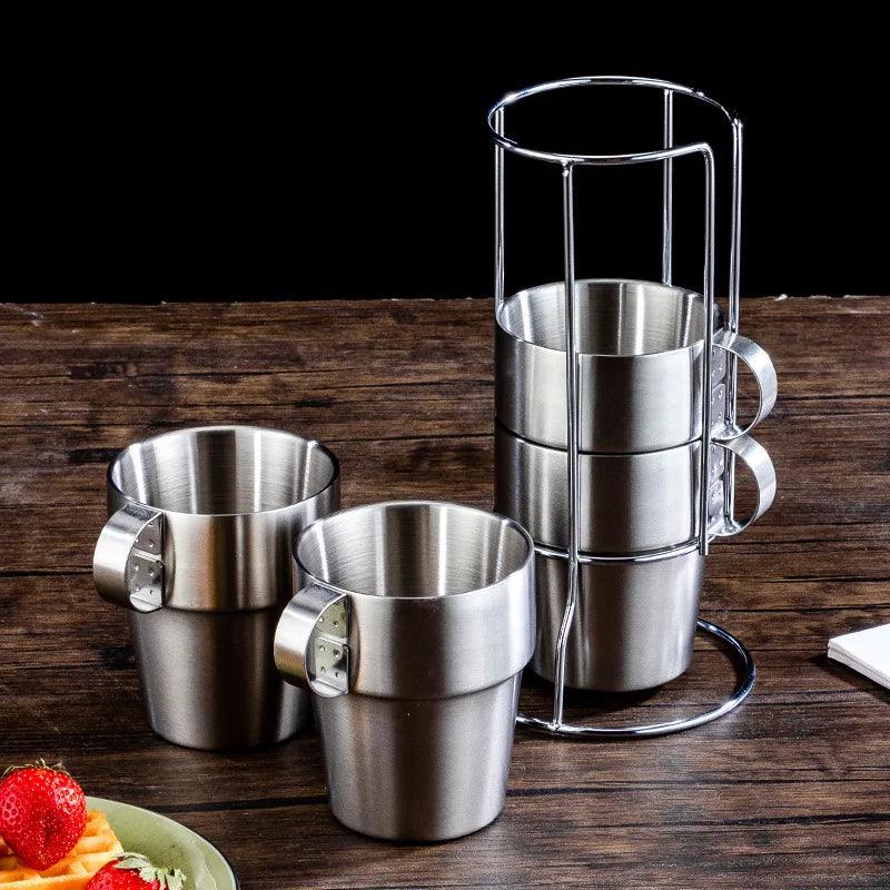 Lisslune | Elegant 6-piece set of insulated stainless steel tea cups for home and social gatherings