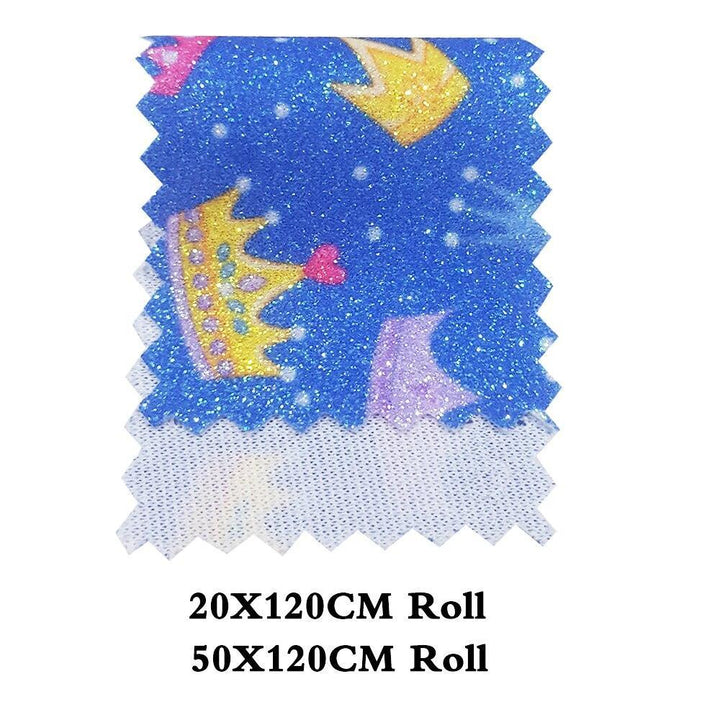 Lisslune | Sparkling Crown Glitter Fabric Roll - Premium Crafting Material for Elegant Projects