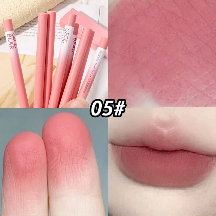 Rynx | Waterproof Lipstick Pencil Matte Nude Soft Solid Lipstick Pencil Long-lasting Professional Women's Lip Contour Korean Makeup