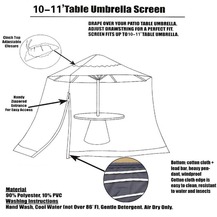 Lisslune | Patio Protector Umbrella Mosquito Net Cover