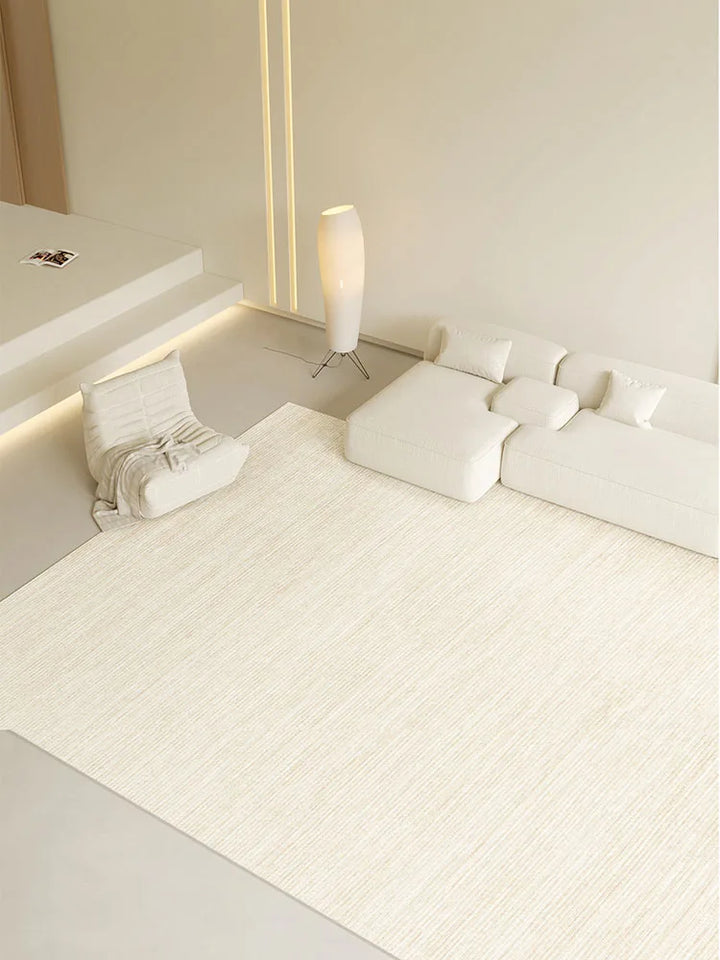 Rynx | Minimalist Beige Carpet Stripes Comfortable Soft Carpet Large Area Living Room Rugs Luxury Bedroom Rugs Balcony Tapis Wallpaper Carpet