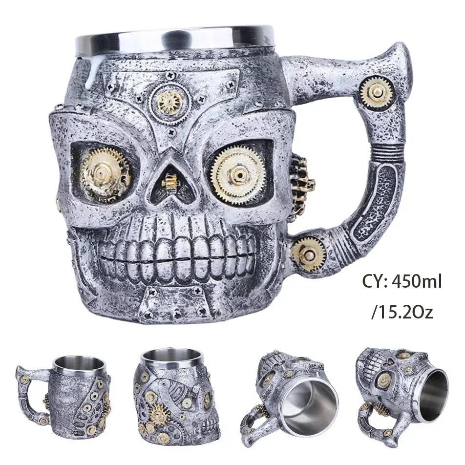 Lisslune | Medieval Dragon Resin Stainless Steel Mug as Coffee Mug or Tea Mug