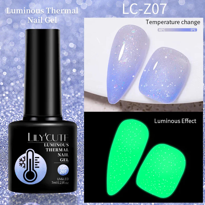 Rynx |7ML Snowlight Cat Magnetic Gel Nail Polish Grow-In-Dark Reflection Glitter Laser Semi-Permanent Soak Off UV Gel Nail Polish